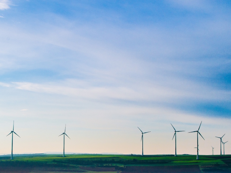 Campo de energía eólica.