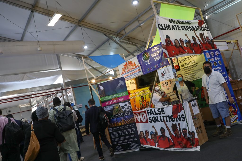 COP 27: Stand de sociedad civil en la cumbre.